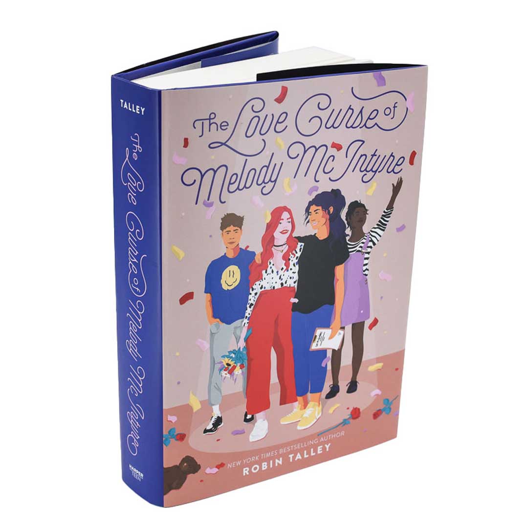 The Love Curse of Melody McIntyre by Robin Talley - LitJoy's Special Edition with 4 teens on the cover
