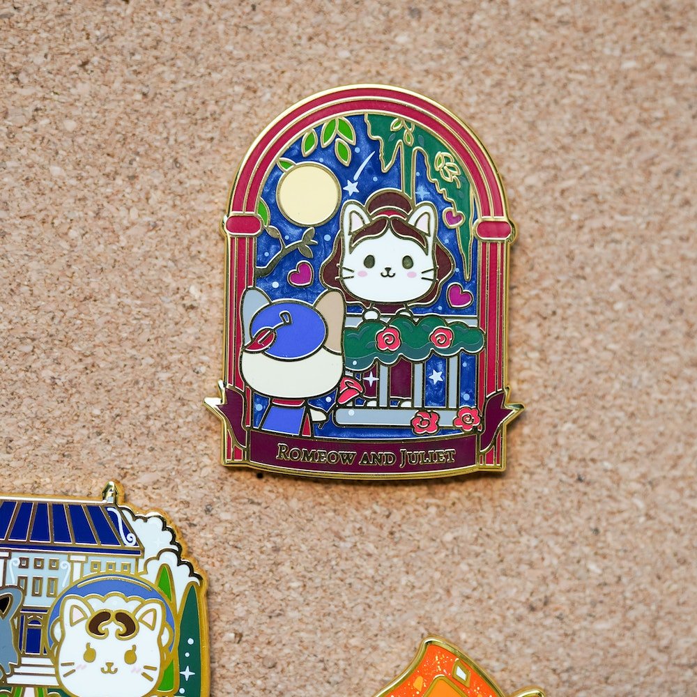Romeow and Juliet Literary Cats Blind Bag Enamel Pin