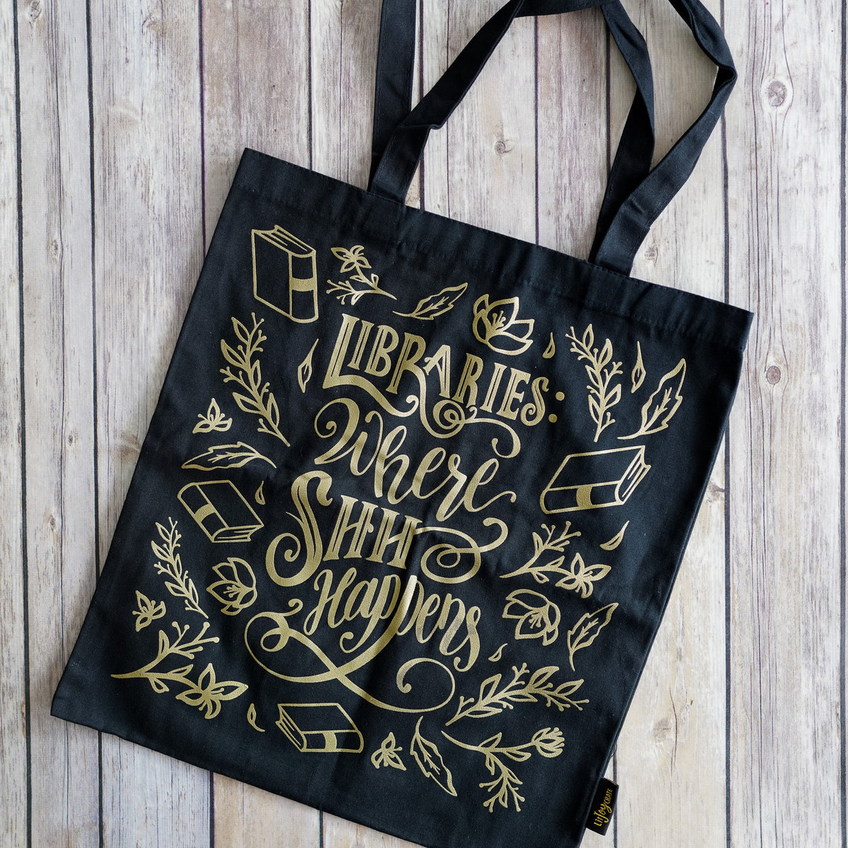 Where Shhhh Happens Book Tote from LitJoy Crate | Collectibles &amp; Gifts for Booklovers