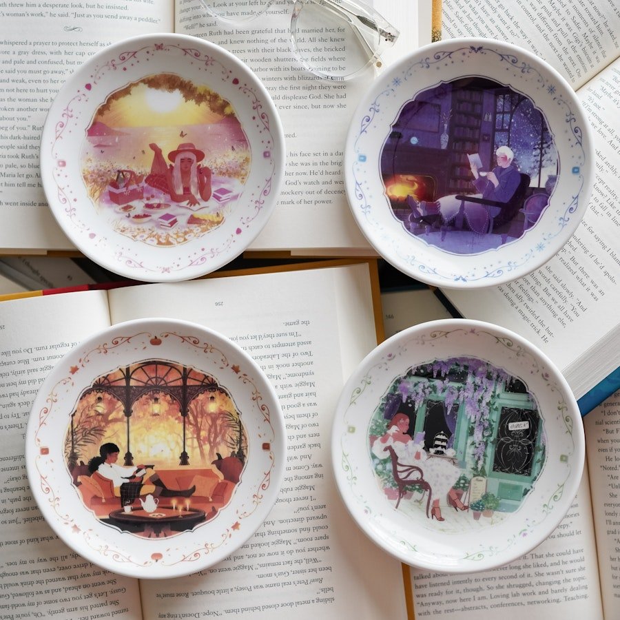 Autumn Readers Dessert Plate