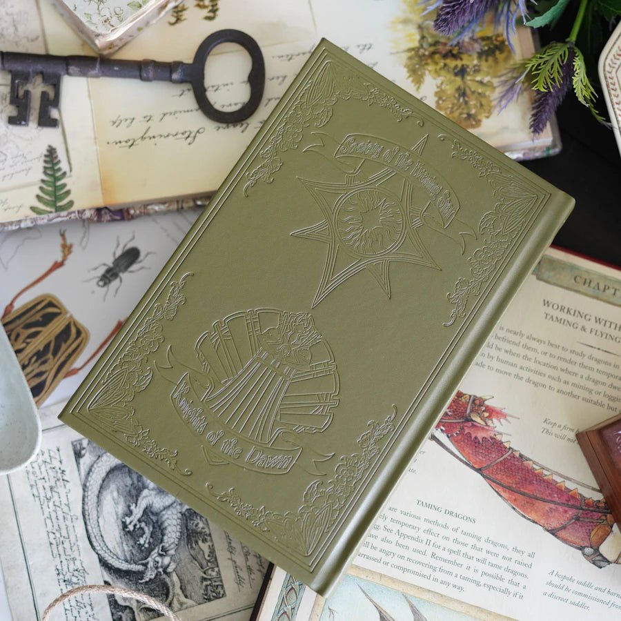 Fablehaven Book One features debossed illustrations on a leatherette cover, playful endpapers, and custom page edges.