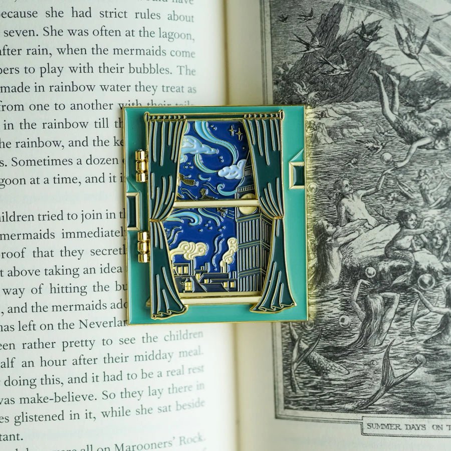 Peter Pan Literary Window Enamel Pin