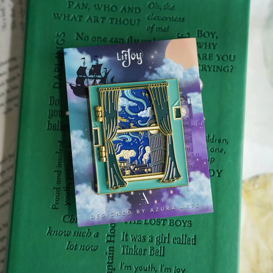 Peter Pan Literary Window Enamel Pin