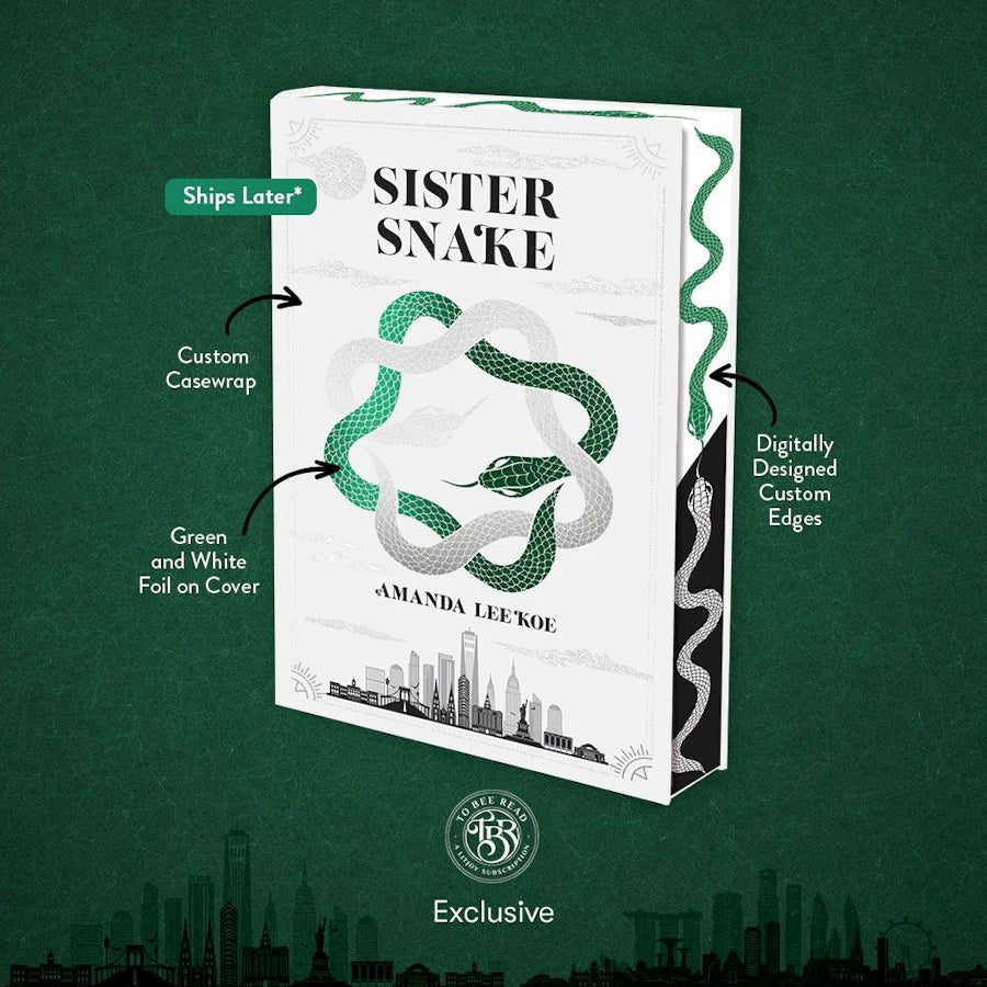 Signed special edition of Sister Snake by Amanda Lee Koe with intertwining foiled snakes on a newly designed casewrap cover 