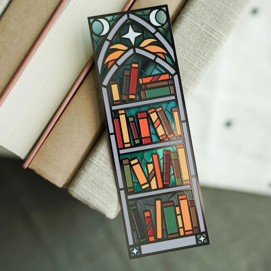 Stained Glass Bookshelf Metal Bookmark