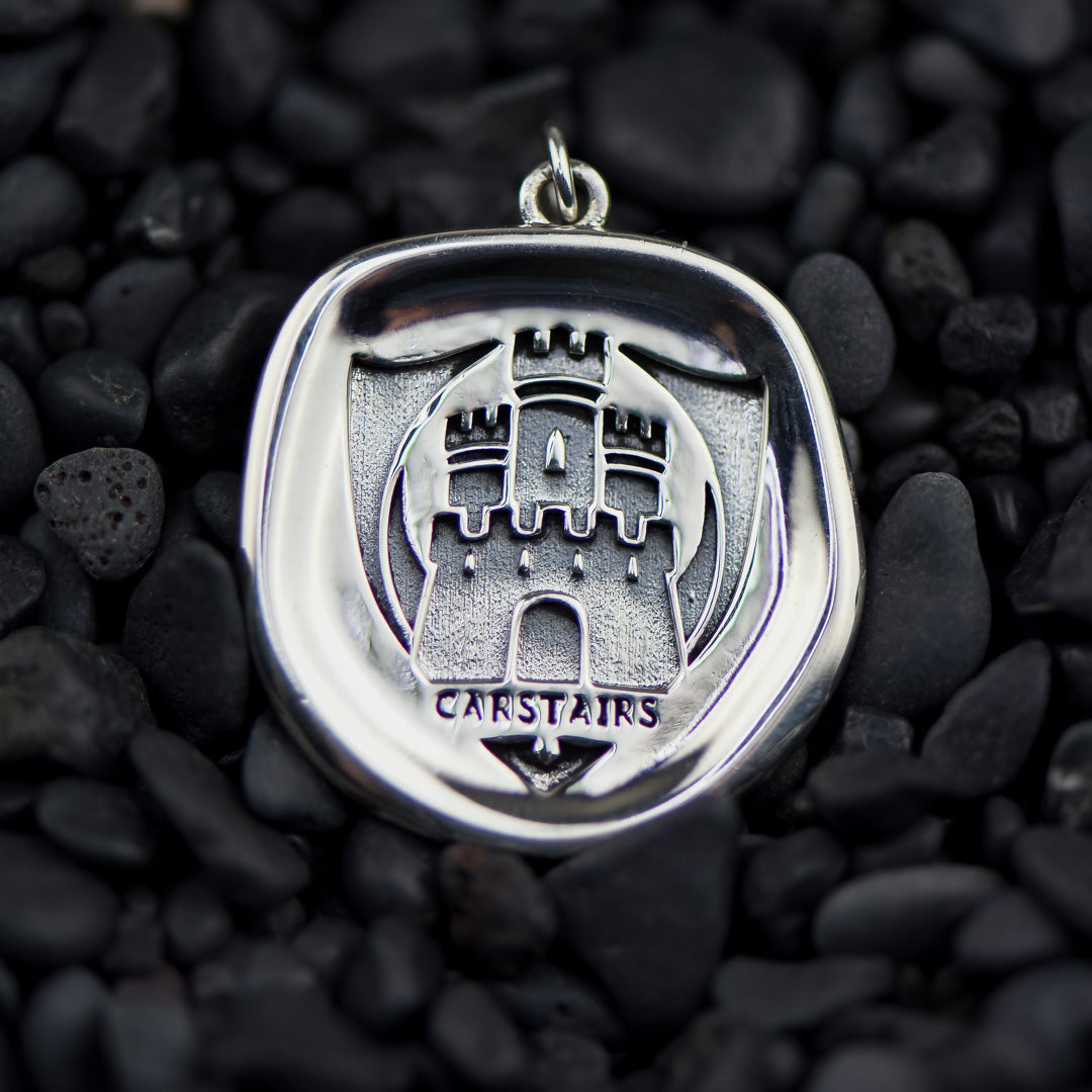 Shadowhunter Family Crests Necklace Charm is from The Mortal Instruments series and has a silver crest of Carstairs