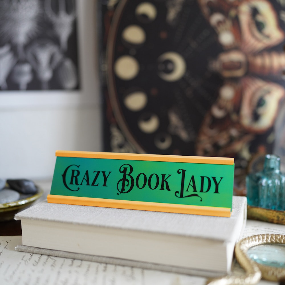 Crazy Book Lady Desk Name Plate