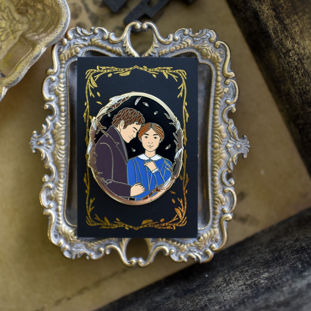 Jane Eyre Enamel Pin with Jane and Mr. Rochester