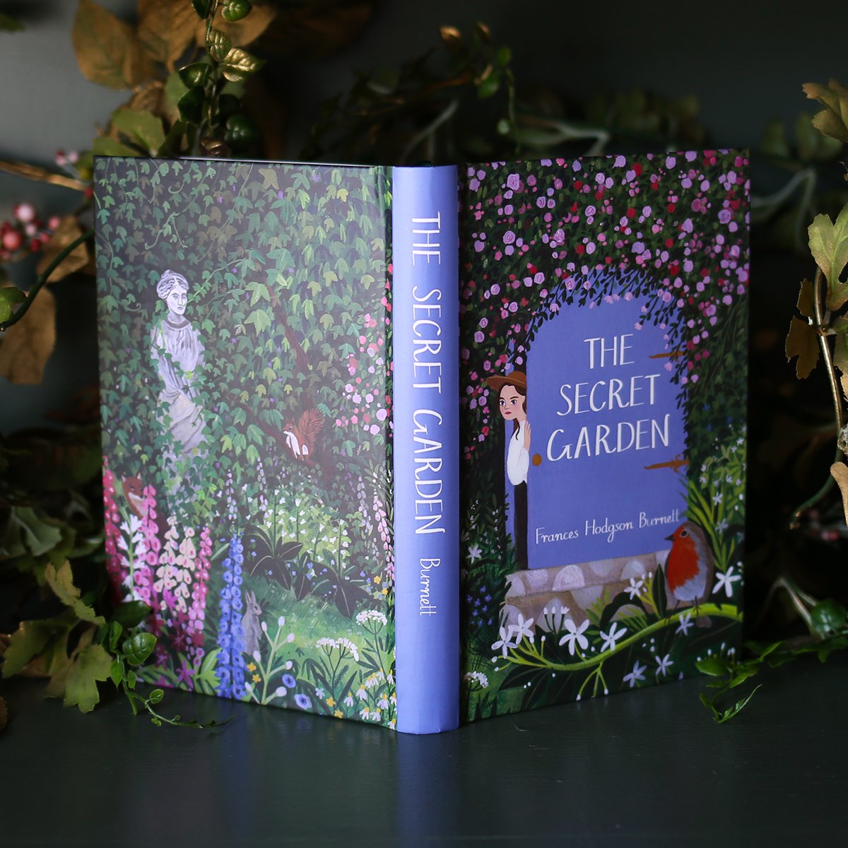 The Secret Garden special edition with a custom cover with purple flowers and garden scene
