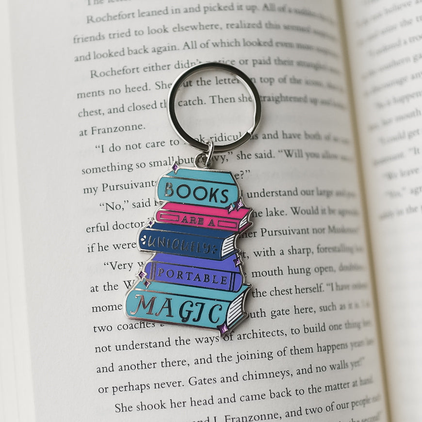KEYCHAIN - Book Stack Keychain for Unicorn Reward Level from LitJoy Crate | Collectibles &amp; Gifts for Booklovers