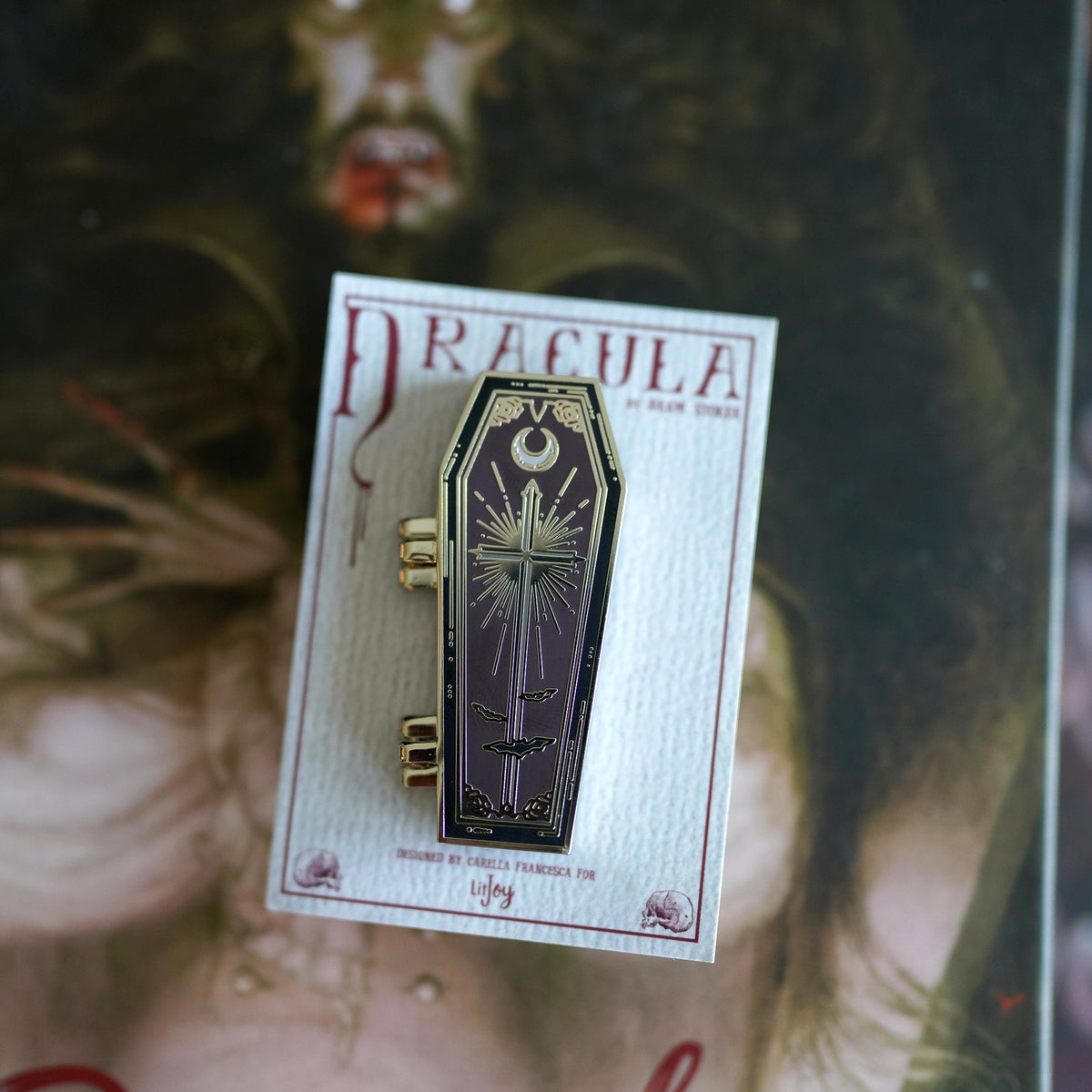 Dracula&#39;s Coffin Enamel Pin from LitJoy Crate | Collectibles &amp; Gifts for Booklovers