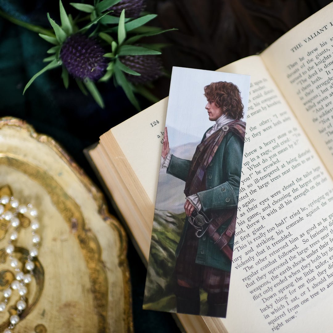 Wooden Bookmark with Jamie on the front and Claire on the back