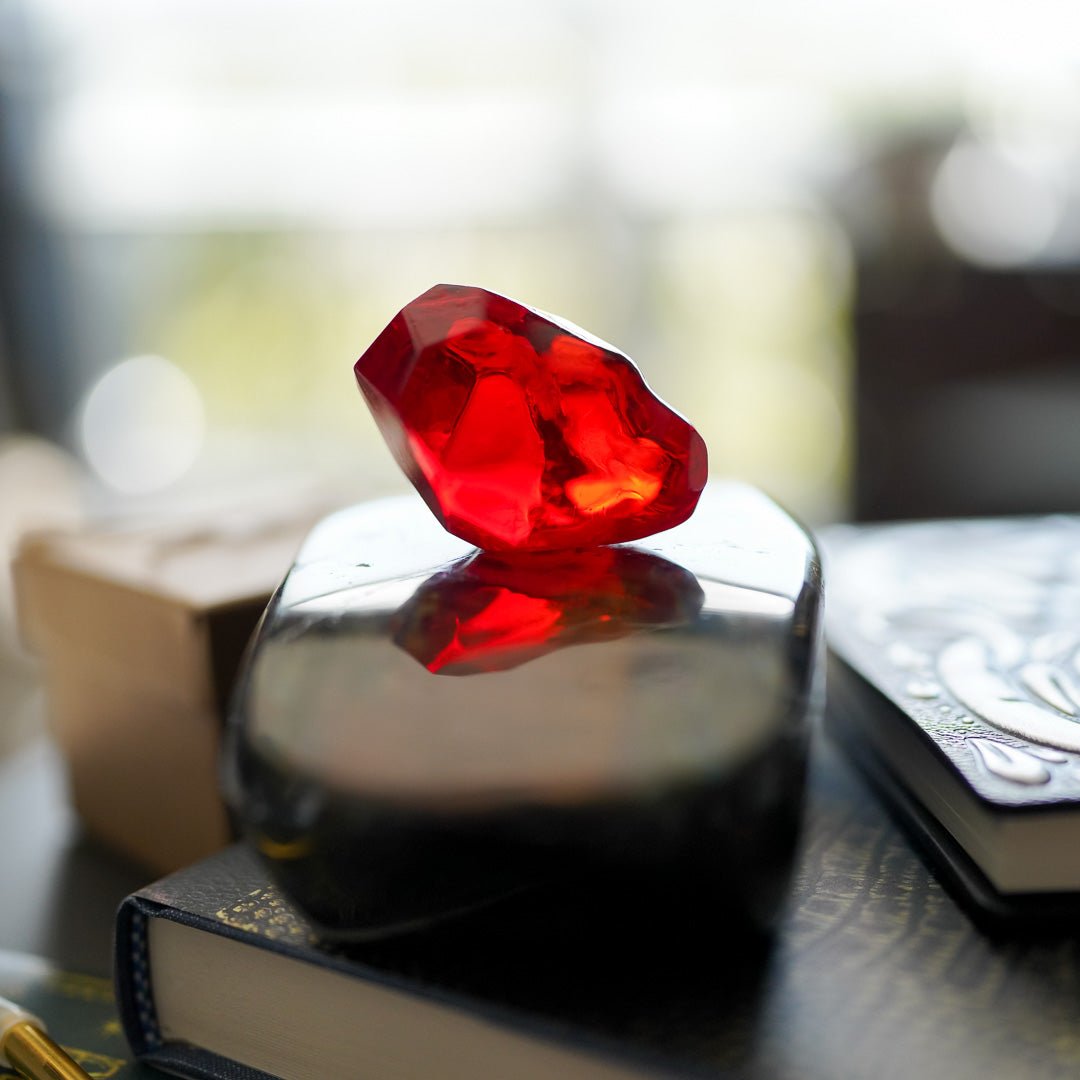 Philosopher&#39;s Stone is a ruby red stone that is somewhat transparent