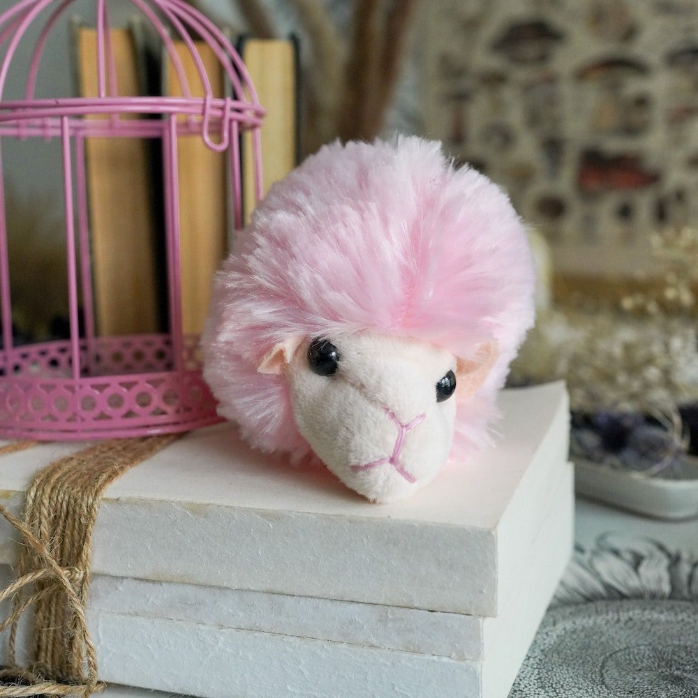 Magical pink Puff Pet next to a Cage