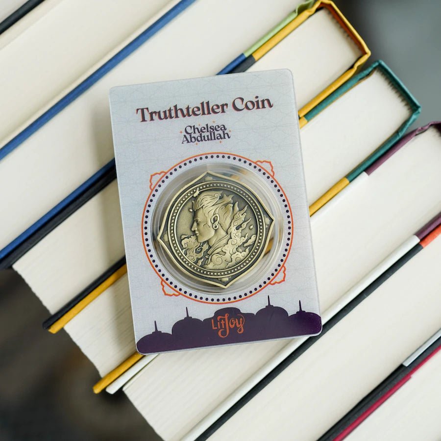 Stardust Thief Literary Coin featuring the profile of a sultan from The Stardust Thief novel by Chelsea Abdullah