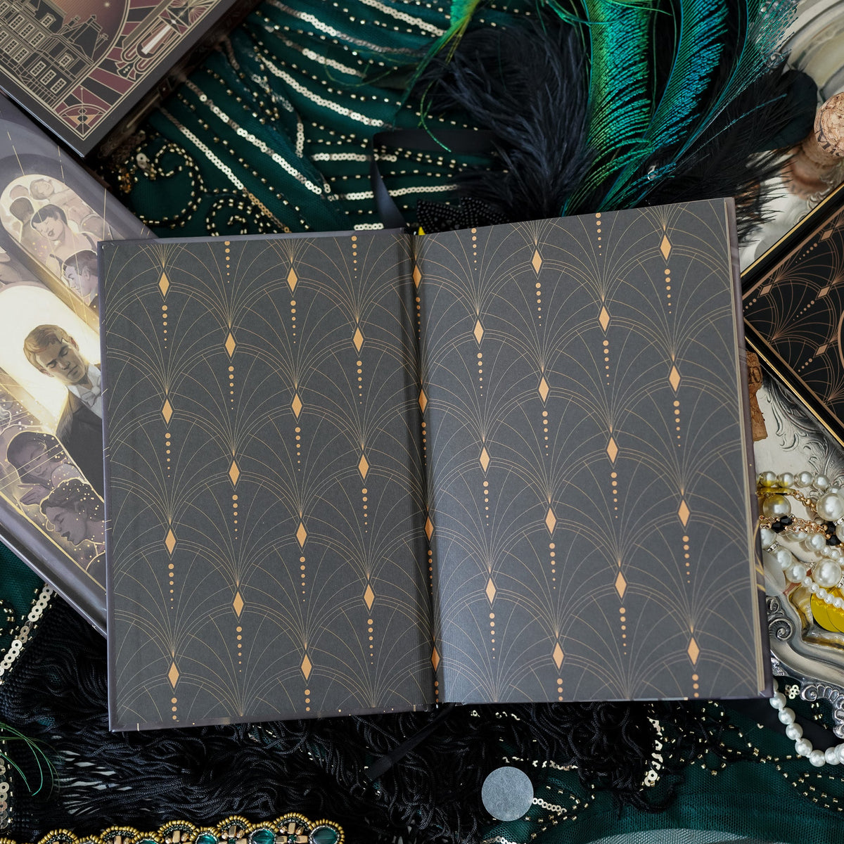 The Great Gatsby LitJoy Special Edition with slipcase featuring art deco roaring 1920&#39;s aesthetic