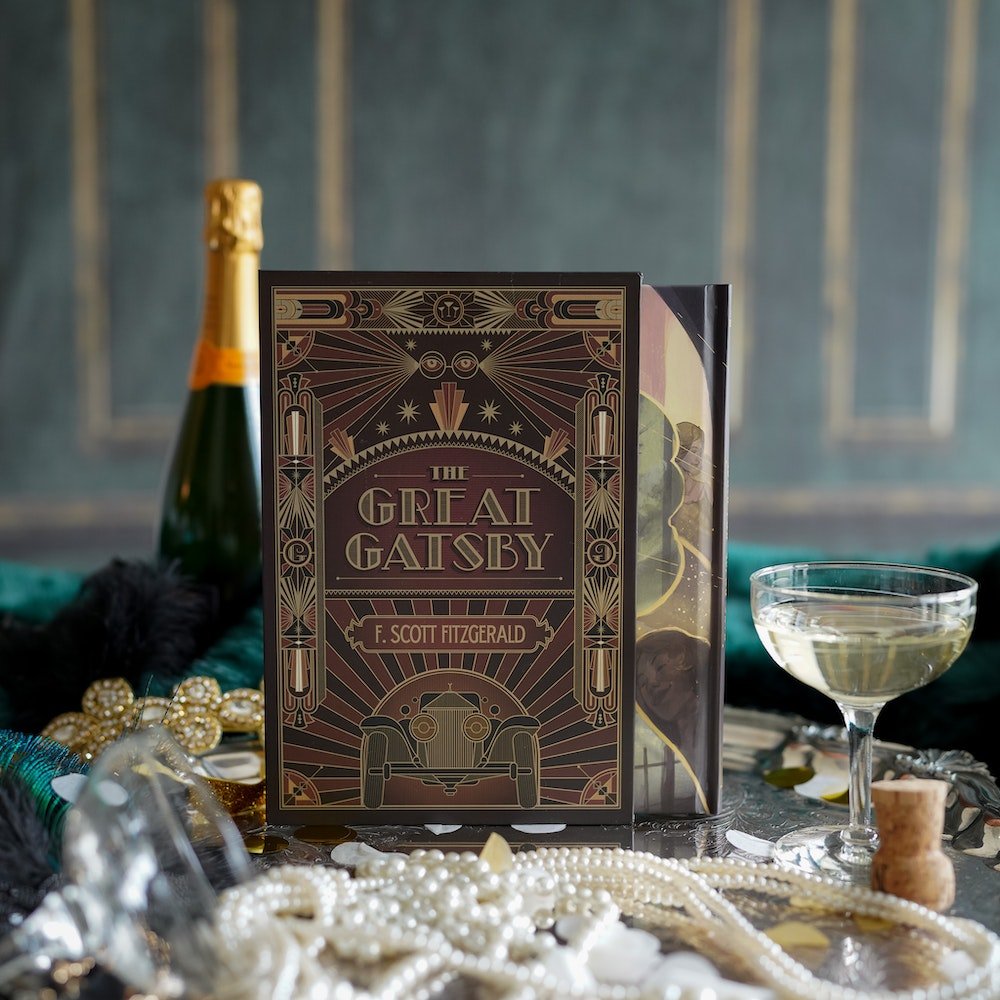 The Great Gatsby, LitJoy Special Edition with slipcase featuring art deco roaring 1920's aesthetic